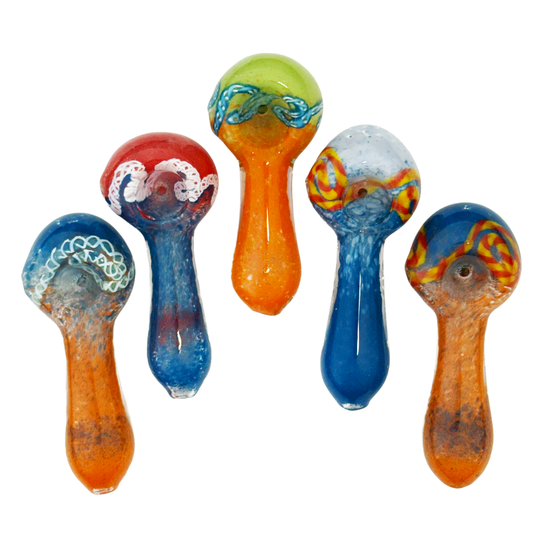 3.5" Hand Pipe Spoon with Dual Color Frit
