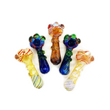 4.5" Hand Pipe Spoon with Fumed Glass and Knowkers