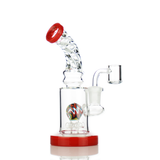 7" Dab Rig with Twisted Neck Rod Color with 14mm Male Quartz Banger