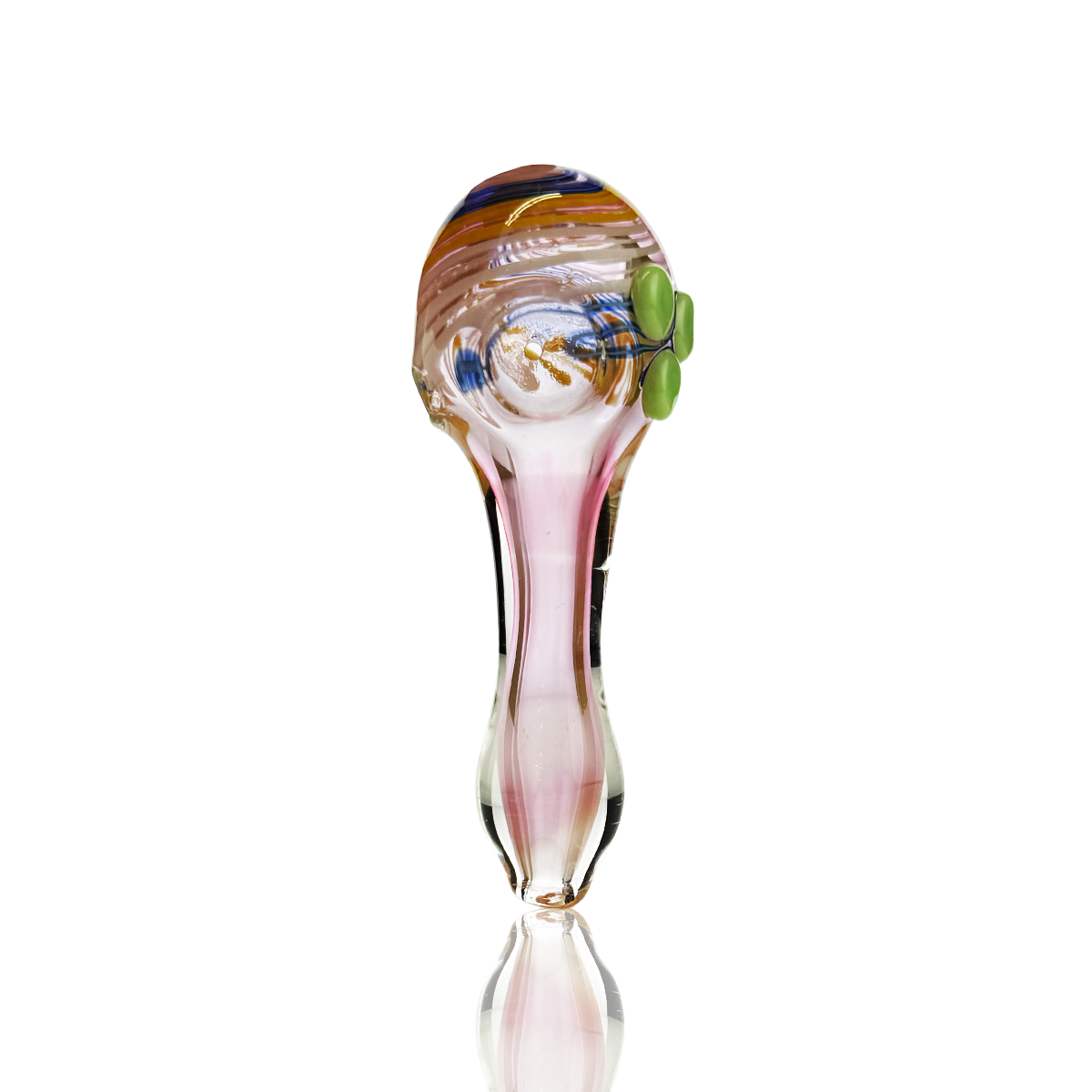 4.5" Hand Pipe Gold Fume Glass with Spiral Color