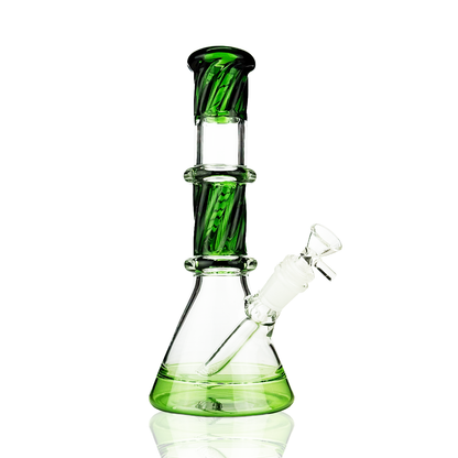 10-Inch Twisted Beaker Bong with 14mm Male Bowl