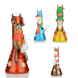 10" Christmas Beaker with 3D Art with 14mm Male Bowl