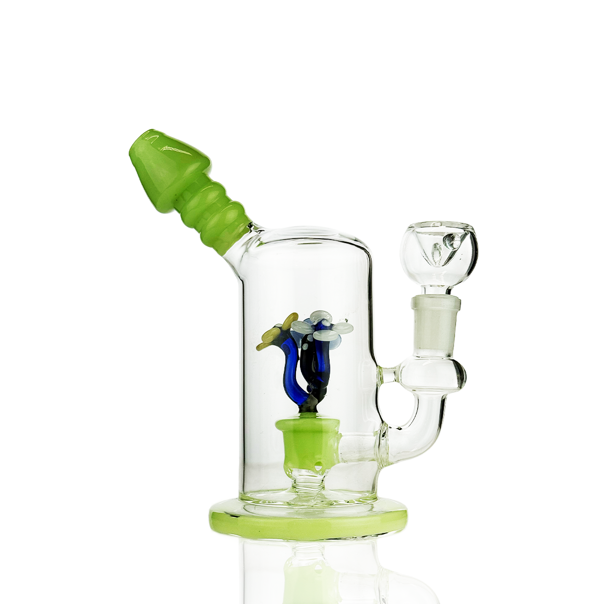 7" Flower Shower Water Pipe Slime Glass with 14mm Male Bowl