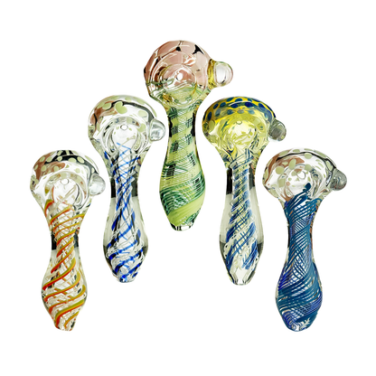 4.5" Double Glass Hand Pipe Soon with Spiral Art