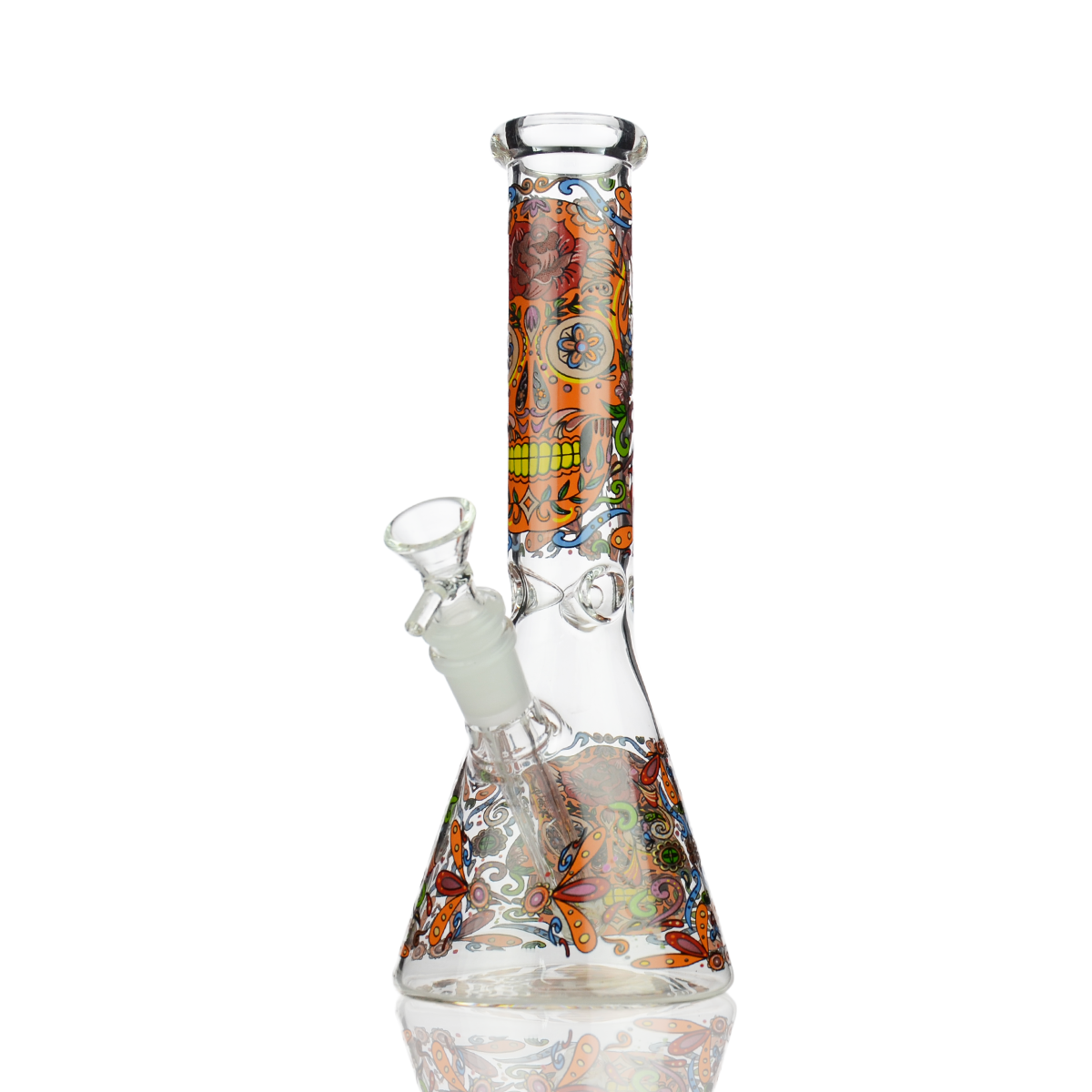 10" Day of The Dead Beaker with 14mm Male Bowls