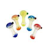 2.5" Hand Pipe Silver Fume Glass With Frit Glass Head