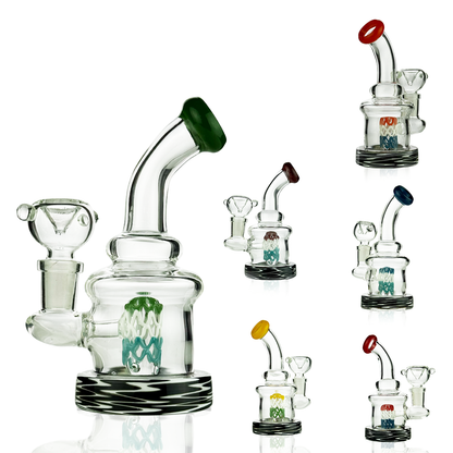 6" Water Pipe | Wire Shower Perc | American Rod | 14mm Male Bowl