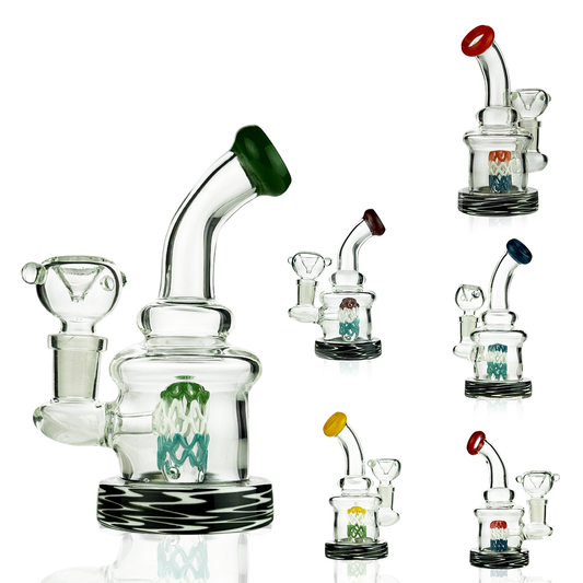 6" Water Pipe | Wire Shower Perc | American Rod | 14mm Male Bowl