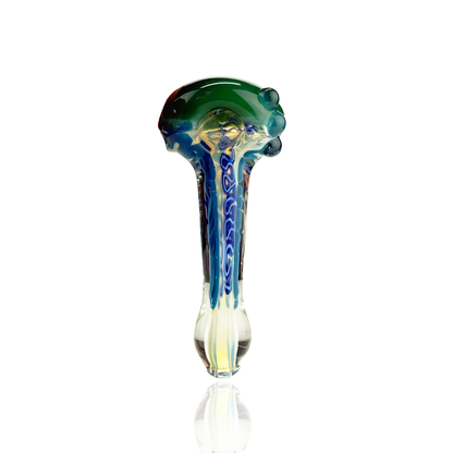 4.5" Silver Fume Glass Hand Pipe Spoon