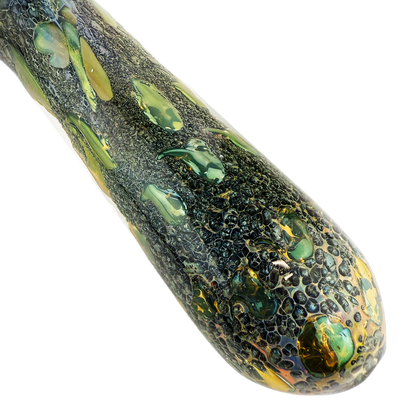 5" Hand Pipe Gold Fume Glass with Black Frit