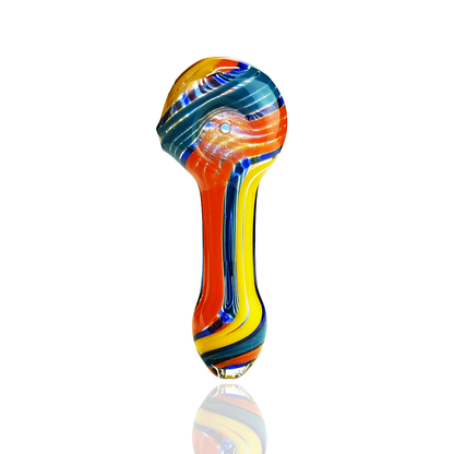 4" Color Twister Glass Spoon Hand Pipe