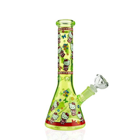 10" Beaker Color Tube Glass Bong with 14mm Male Bowl