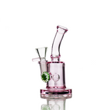 5" Pink Glass Water Pipe with Locket Design and 14mm Male Bowl