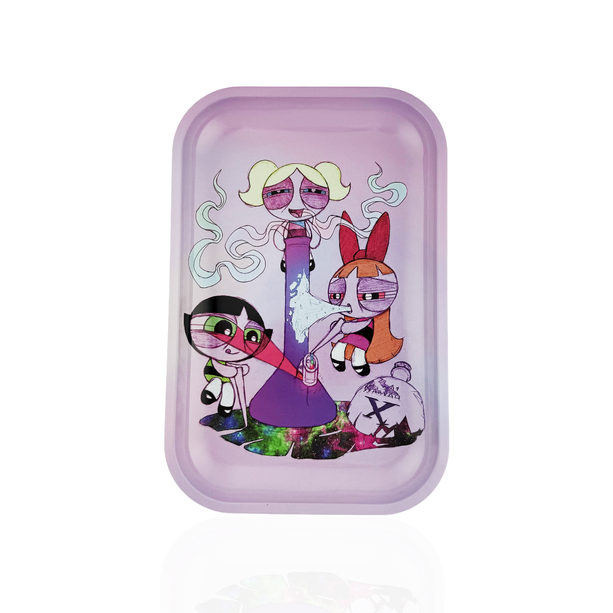 Medium Metal Rolling Tray – Power Girls Design | 7.5" x 11.7"