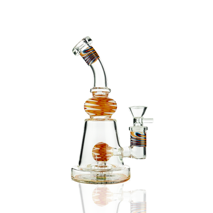 8" WigWag Water Pipe Bong with 14mm Male Bowl