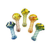 3.5" Hand Pipe Silver Fume Glass with Swirling