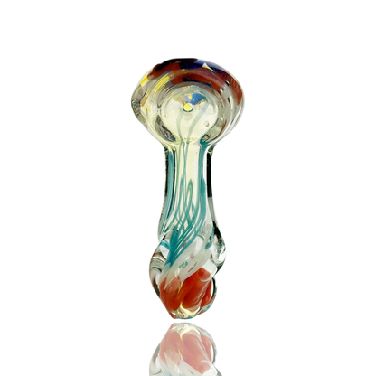 2.5" Hand Pipe Silver Fume Glass with Twisted