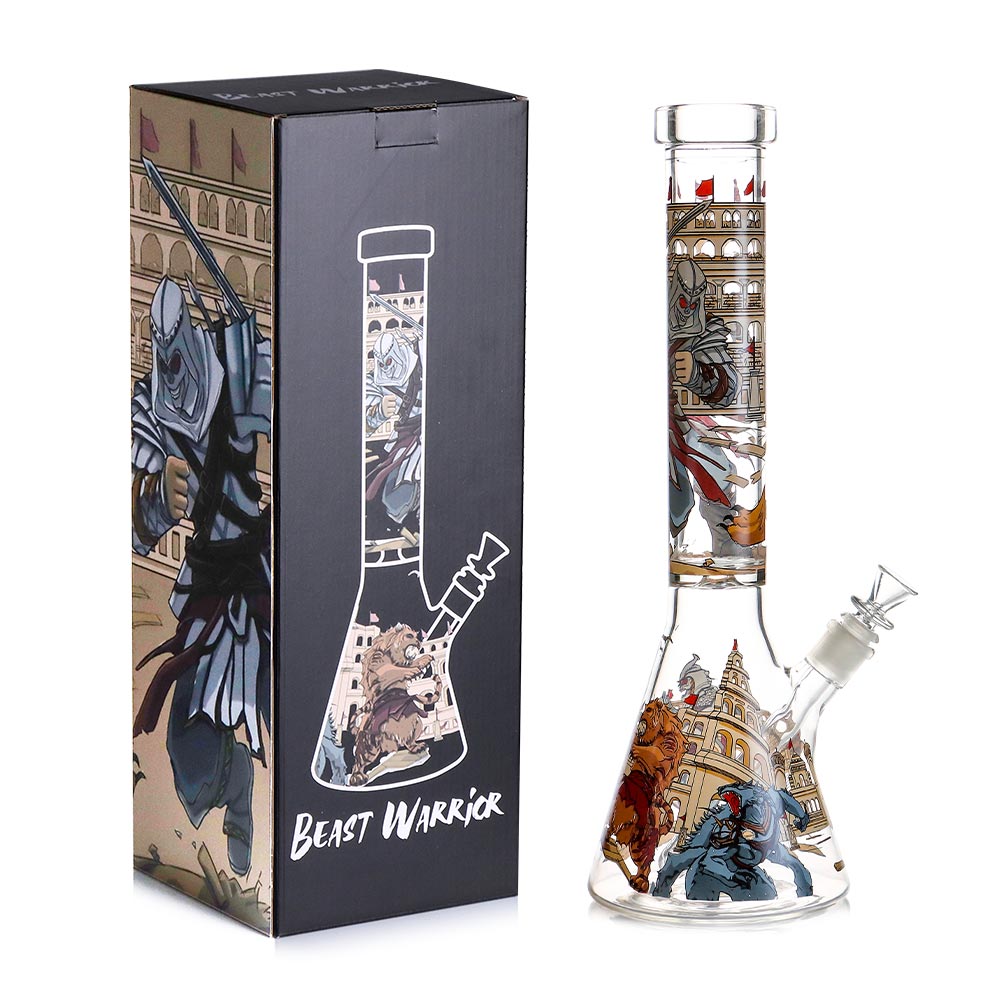 16" Beaker Beast Warrior 5mm Glass with 14mm Male Bowl