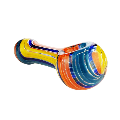 4" Color Twister Glass Spoon Hand Pipe