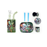 7" Juice Box Water Pipe with Joint Holders, Tray, Grinder, Stash Jar, Ash Tray