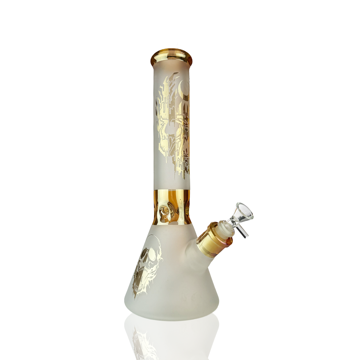 14-Inch Electroplated Glass Beaker Bong with 14mm Male Bowl