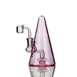 6" Happy Fumes Glass Pink Cone Water Pipe Rig with 14mm Male Banger