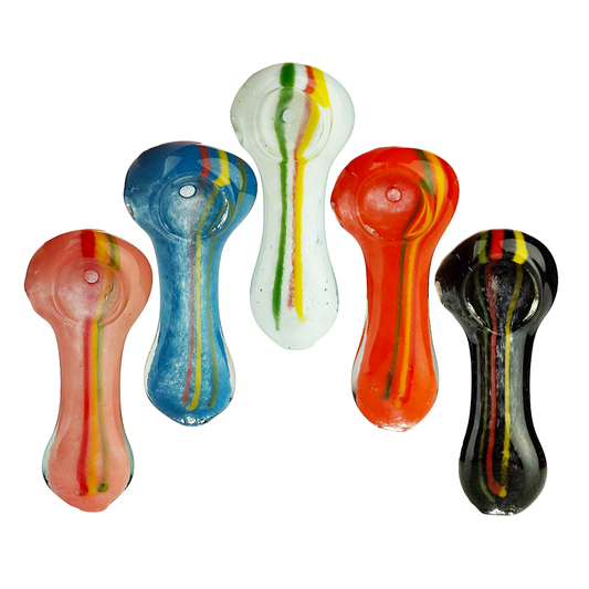 2.5" Hand Pipe Rasta Frit Glass