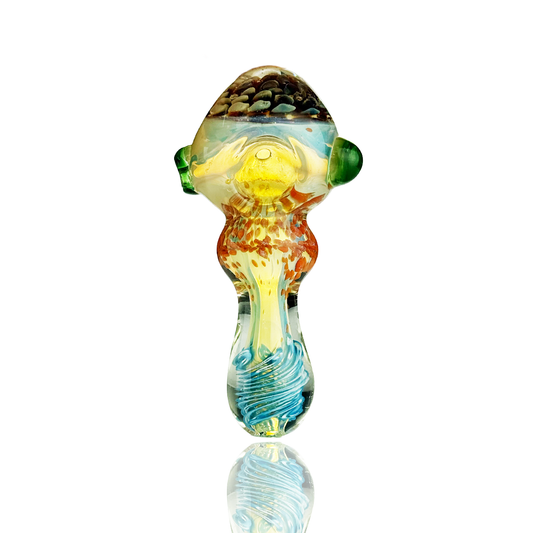 4.5" Silver Fume Glass with Glass Frit and Honeycomb Head