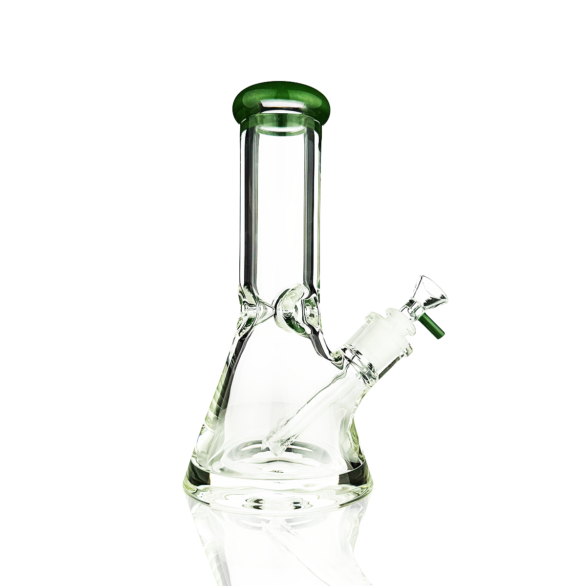 10" 9mm Beaker Thick Base with Rod Color and 14mm Male Bowl