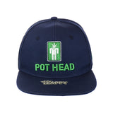 POT HEAD Leaf Embroidered Snapback Hat 100% Cotton