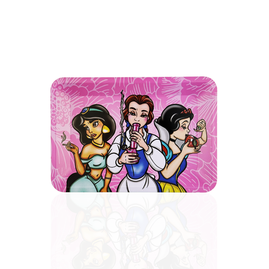 A rectangular mouse pad featuring a colorful cartoon illustration of background, shown on a white reflective surface.