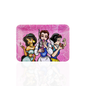 A rectangular mouse pad featuring a colorful cartoon illustration of background, shown on a white reflective surface.