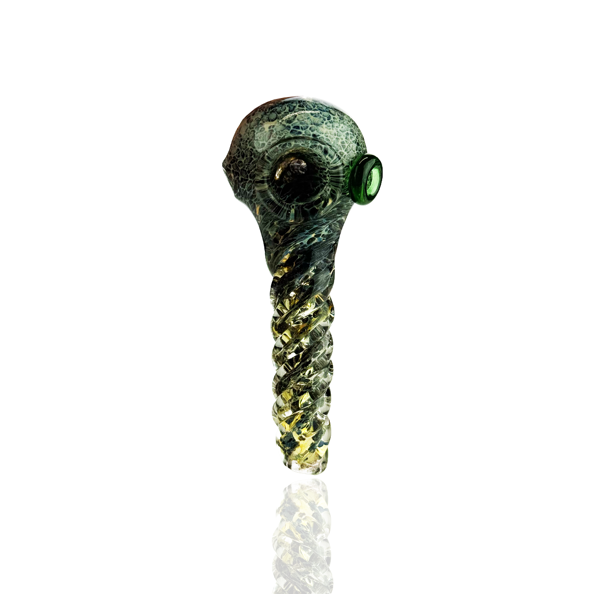 4" Glass Hand Pipe with Frit and Twisting