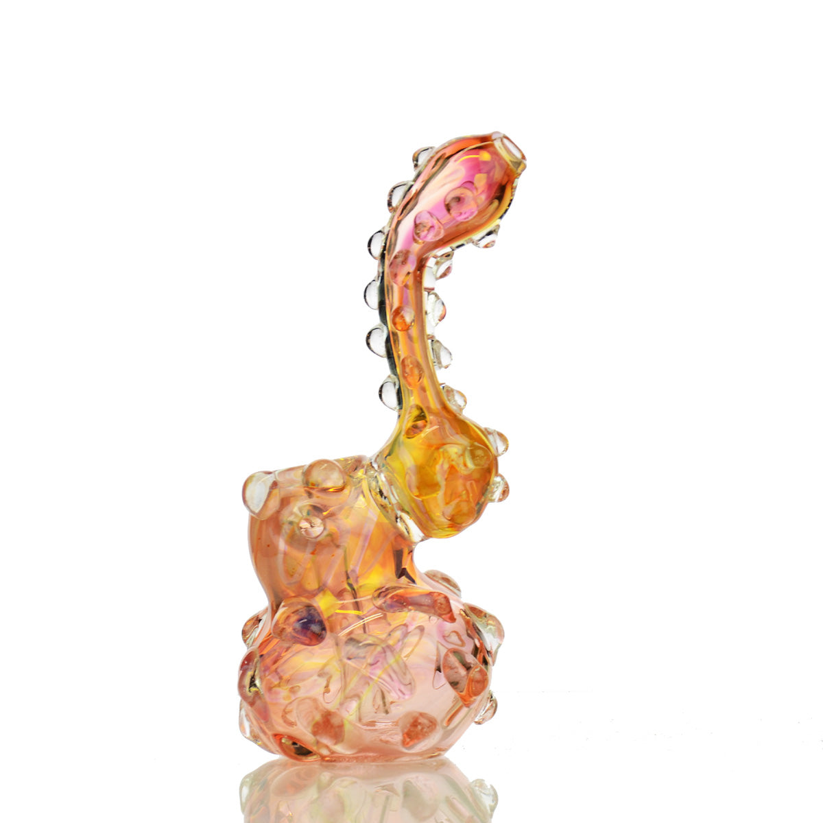 6" Spiky Bubbler Gold Fume Art Glass - LA Wholesale Kings