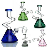 6" Beaker Zong Rig Water Pipe with Round Perc and 14mm 45° Male Banger