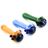 4" Color Tube Glass Hand Pipe With Honeycomb Art Head