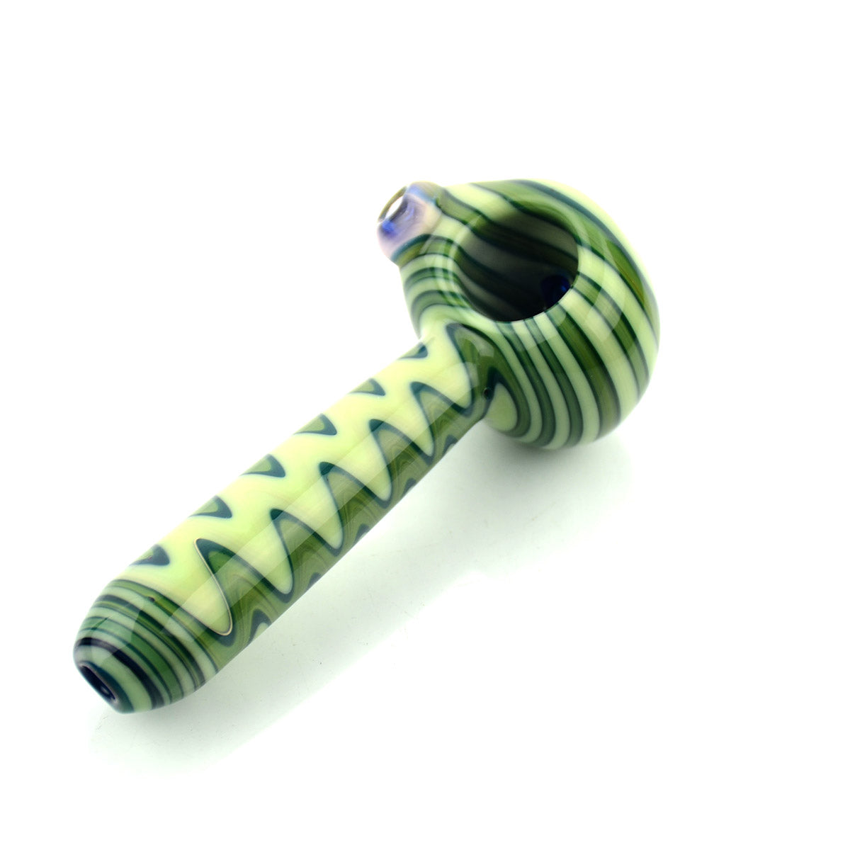 4" American Color Tube Hand Pipe Spoon with Wig Wag Art