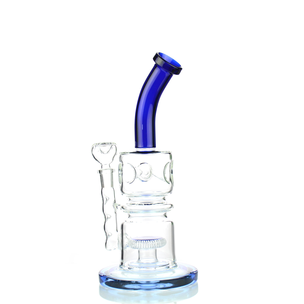 10" Water Pipe with Round Perc and 14mm Male Bowl
