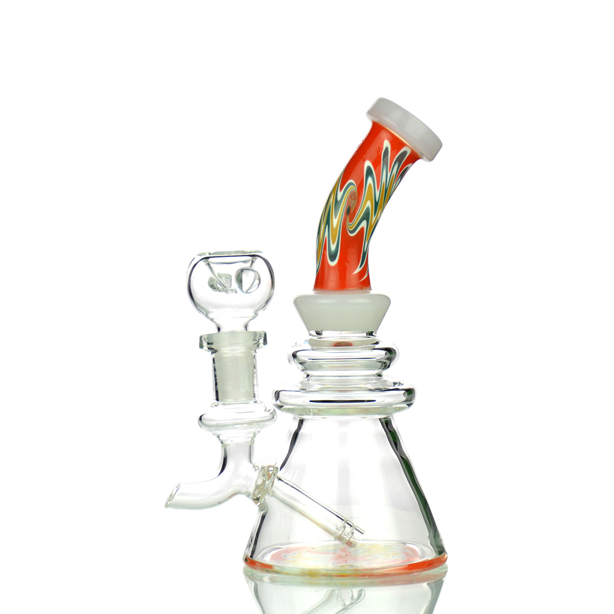 7" Reversal Art with Attached Downstem and 14mm Male Bowl