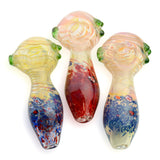 4.5" Hand Pipe with Twisted Fume and Frit Design Approx 125 Grams - LA Wholesale Kings