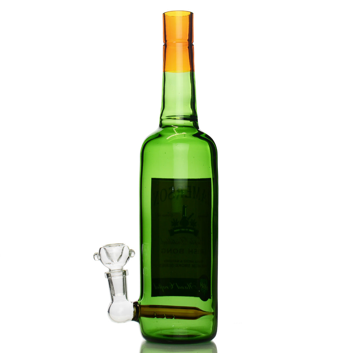 12" Jamerson Liquor Bottle 420 High with 14mm Male Bowl and 14mm Male Banger