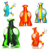 6" Monster Silicone Glass Water Pipe with 14mm Male Bowl- Eyes Glow in The Dark