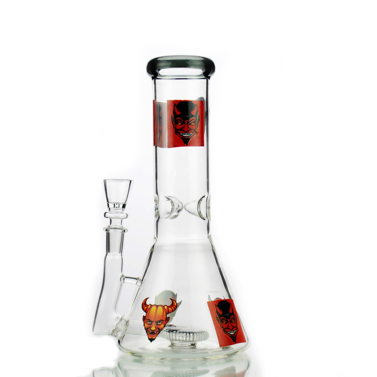 10" Devil Halloween Beaker with Round Perc and 14mm Male Bowl - LA Wholesale Kings