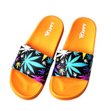 Colorful Weed Print Slide Sandals - Pack of 4 Sizes - 7, 9, 11, 12