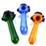 4" Color Tube Glass Hand Pipe With Honeycomb Art Head