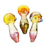 4.5" Swirl Art Gold Fume Frited Pipe - LA Wholesale Kings