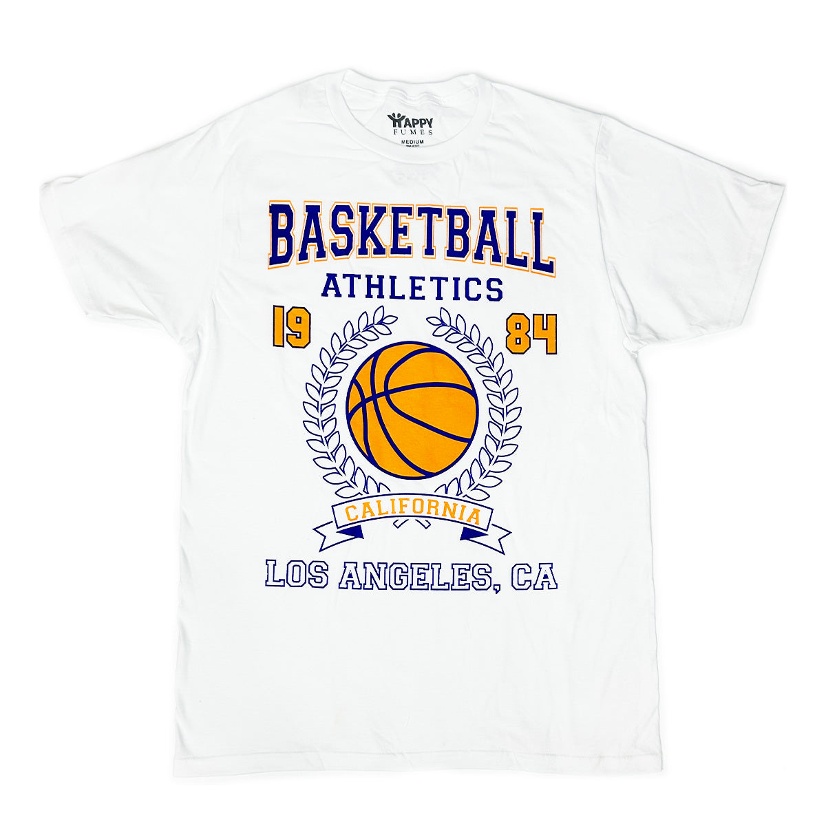 Basketball White Short Sleeve T-Shirt - Pack of 6 Units  1S, 2M, 2L, 1XL