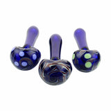 4.5" American Blue Tube Hand Pipe Dot Fancy Art Head Spoon - LA Wholesale Kings