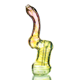 7" Gold Fume Glass Bubbler with Swirling Art