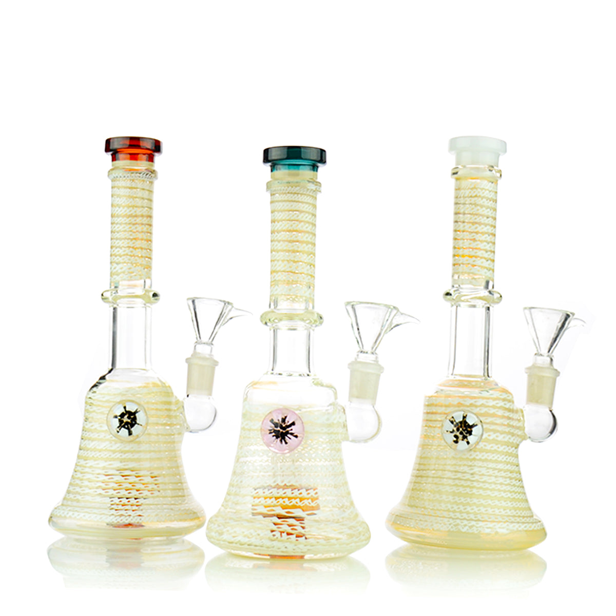 9" White Bong Twisting Art with Locket 14mm Male Bowl Included Approx 350 Grams - LA Wholesale Kings